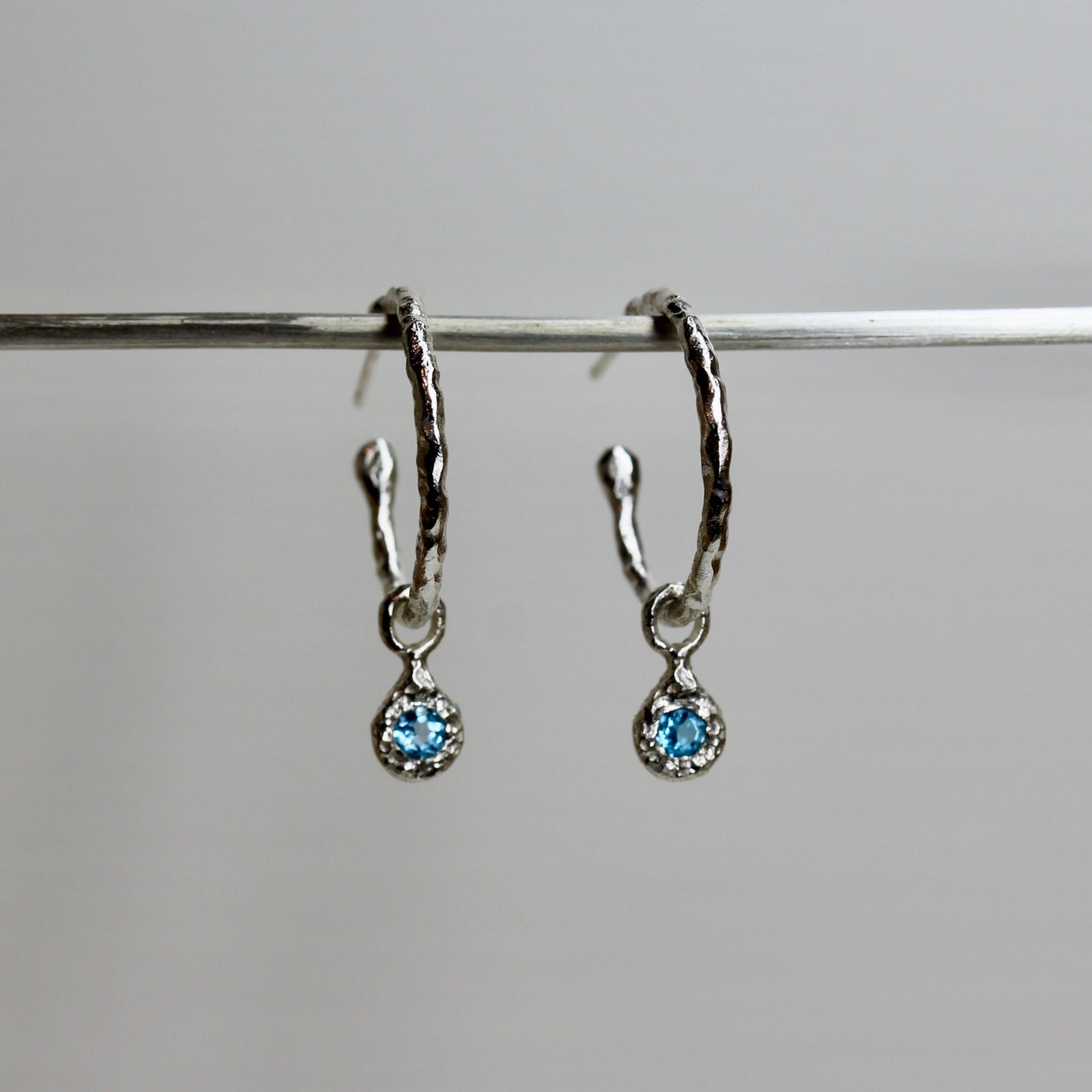 Rock Hoops with Stone Charms
