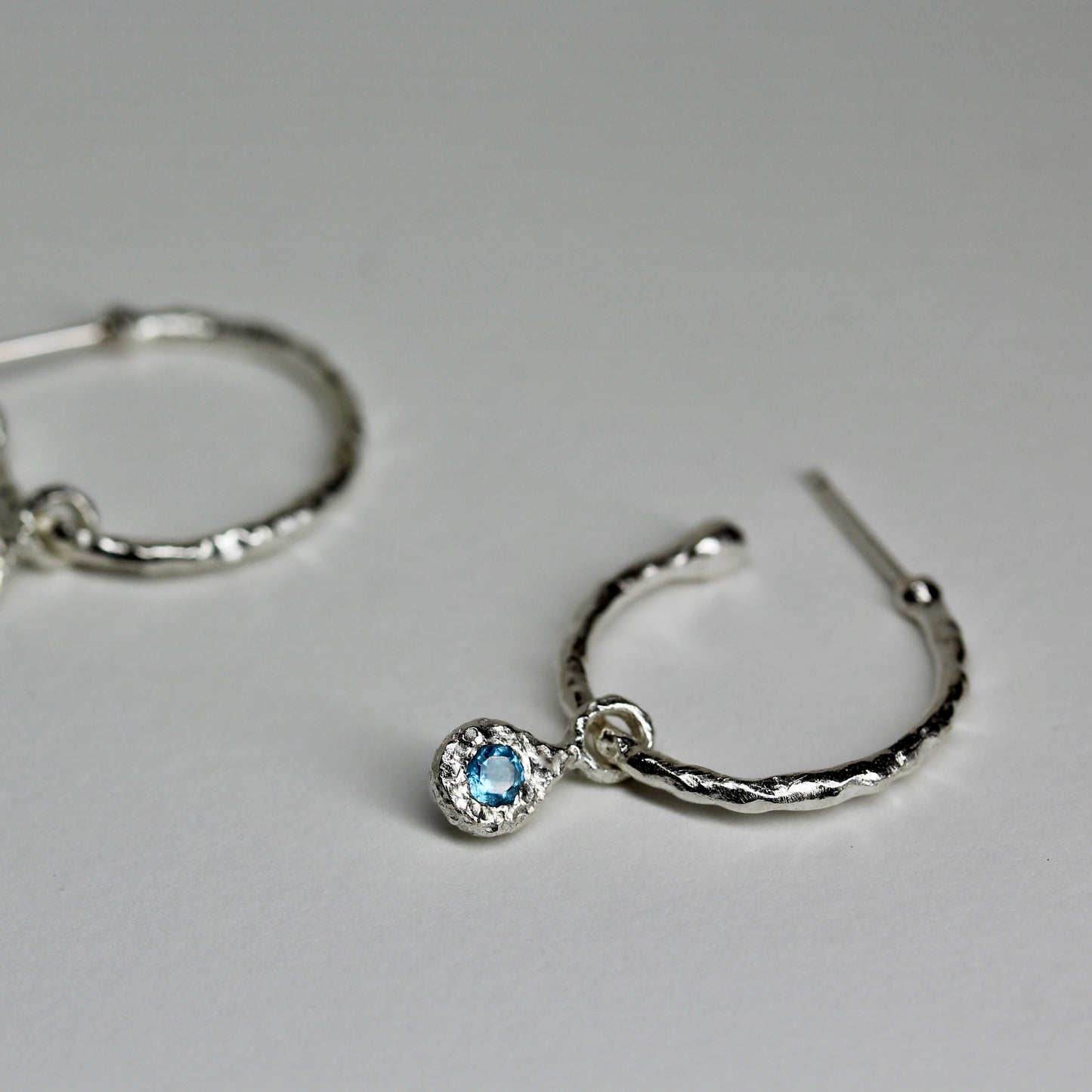 Rock Hoops with Stone Charms