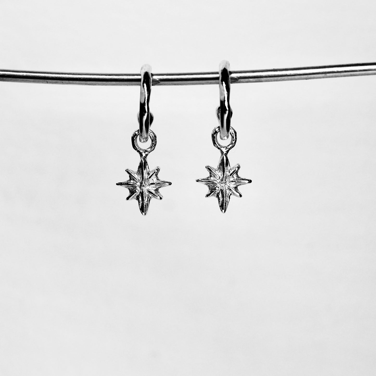 North Star Charm Hoops
