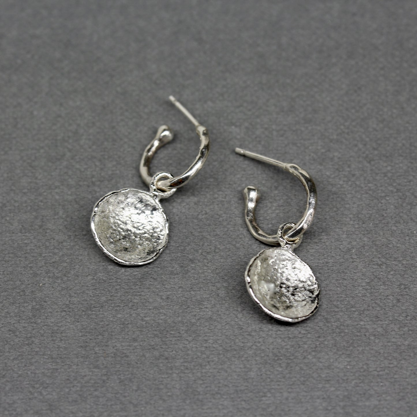Shell Petal Charm Hoops