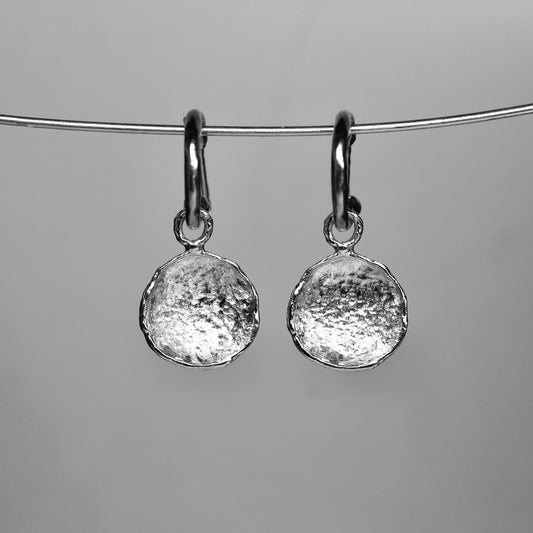 Shell Petal Charm Hoops