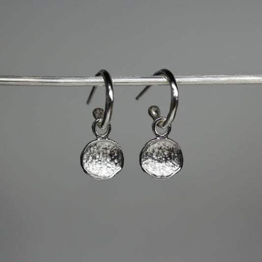 Mini Shell Petal Charm Hoops