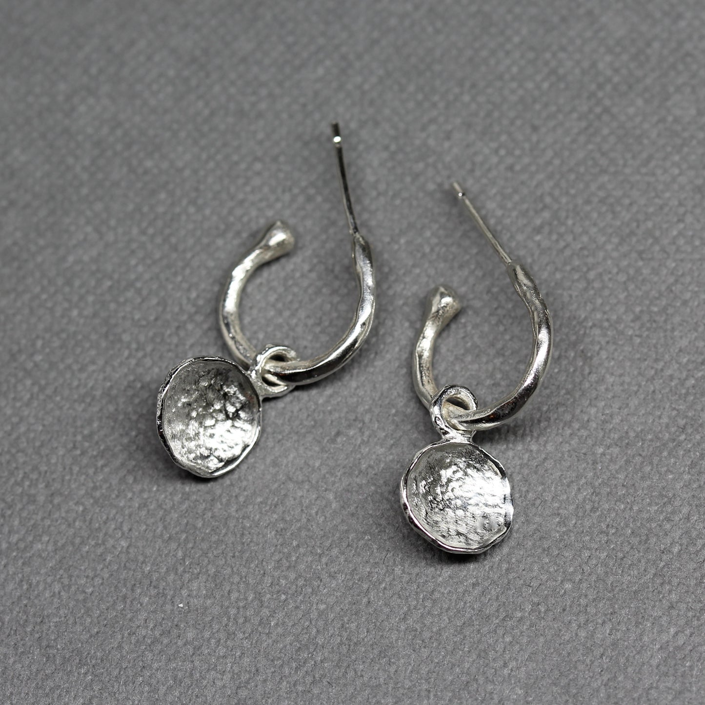 Mini Shell Petal Charm Hoops
