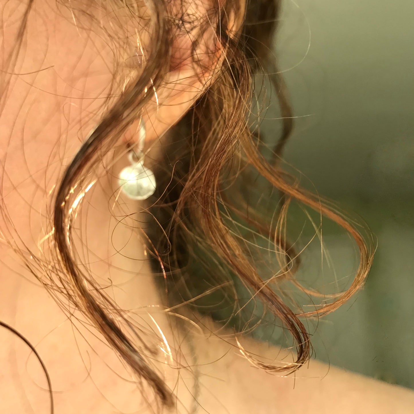 Mini Shell Petal Charm Hoops